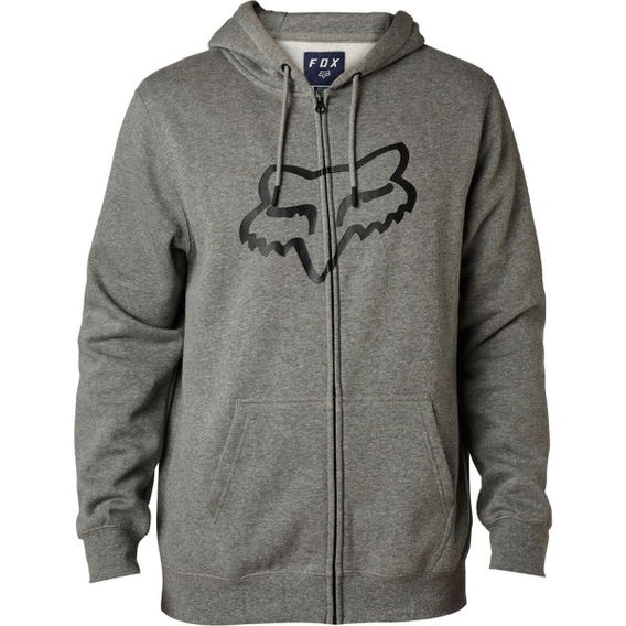 Fox Legacy Heather Graphite Foxhead Zip Fleece Front