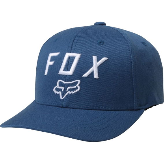 Fox Legacy Moth 110 Distressed Blue Snapback Hat Front