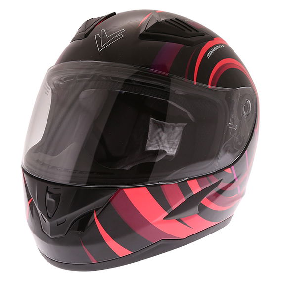 Frank Thomas FT36 Vortex Ladies Black Pink Full Face Motorcycle Helmet Front Left