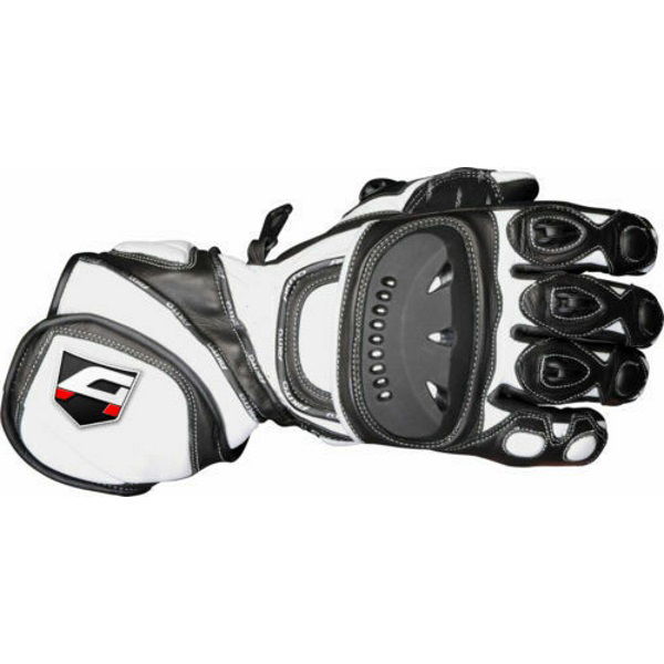 Akito Sport Max Black White Motorcycle Gloves Back