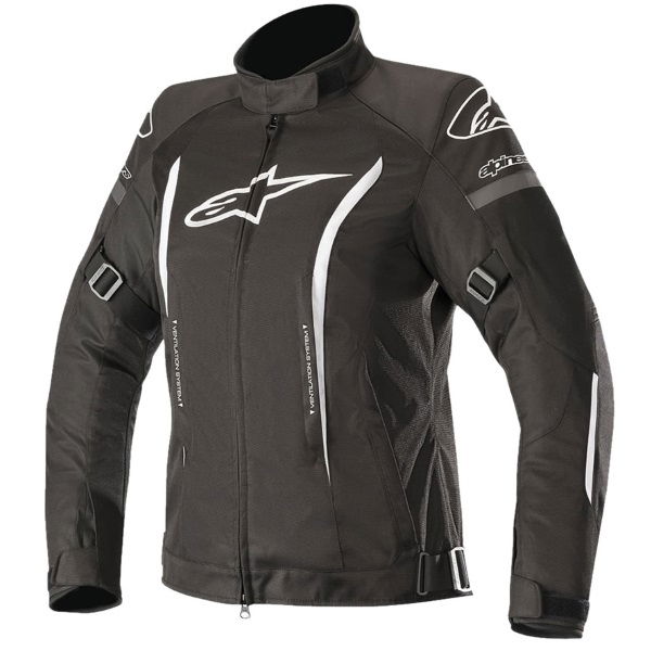 Alpinestars Stella Gunner V2 Ladies Black White Waterproof Textile Motorcycle Jacket Front