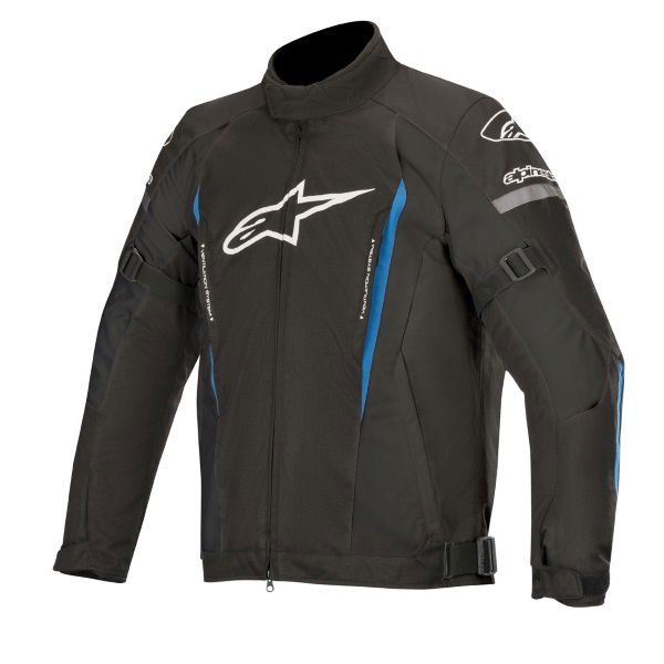 Alpinestars Gunner V2 Black Bright Blue Waterproof Textile Motorcycle Jacket Front