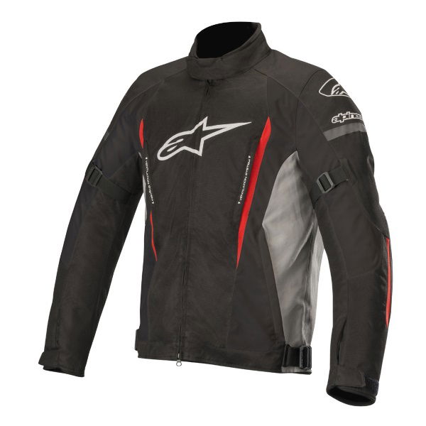 Alpinestars Gunner V2 Black Grey Red Waterproof Textile Motorcycle Jacket Front