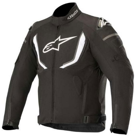 Alpinestars T-GP R V2 Black White Waterproof Textile Motorcycle Jacket Front