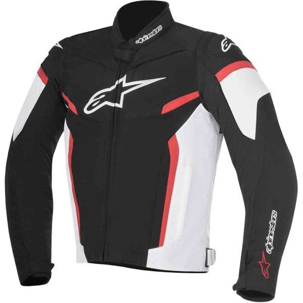 Alpinestars T-GP R V2 Black White Red Waterproof Textile Motorcycle Jacket Front