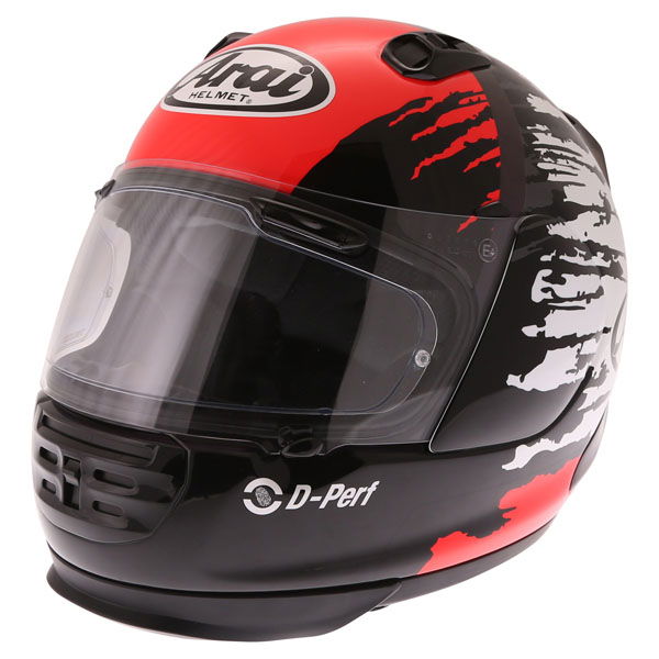 Arai Rebel Splash Red Full Face Motorcycle Helmet Front Left