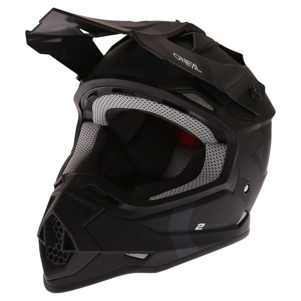 Oneal 2 Series RL Slick Black Grey Motocross Helmet Front Left