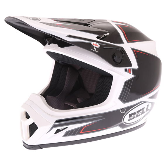 Bell MX-9 Blockade Black White Motocross Helmet Front Left