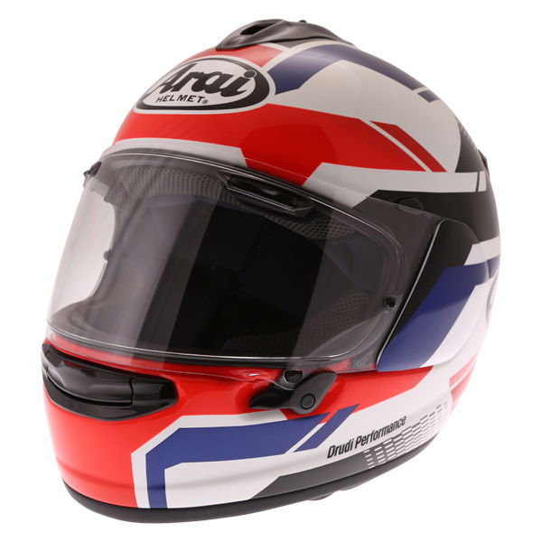 Arai Chaser X Cliff Red White Blue Full Face Motorcycle Helmet Front Left