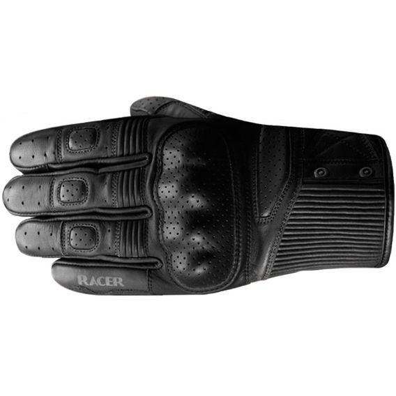Racer Dante Black Motorcycle Gloves Back