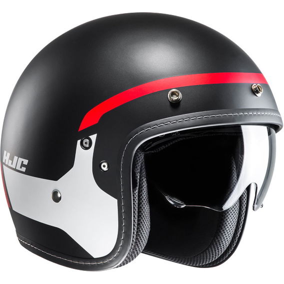 HJC FG-70s Modik Red Black Open Face Motorcycle Helmet Front Right