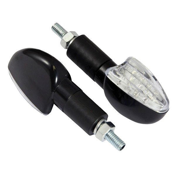 Bike It Led Black Long Stem Spear Motorcycle Indicators
