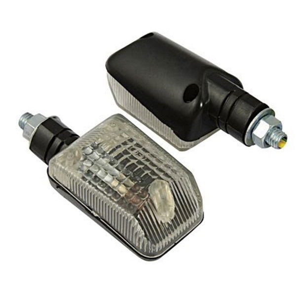 Bike It Mini Black Long-Stem Clear Motorcycle Indicators