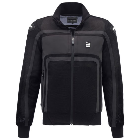 Blauer Easy Rider Air Black Grey Textile Motorcycle Jacket Front