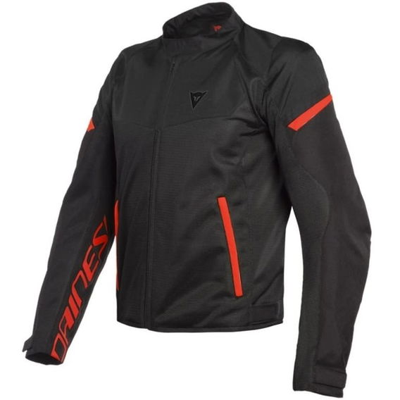 Dainese Bora Air Black Fluo Red Textile Motorcycle Jacket Front