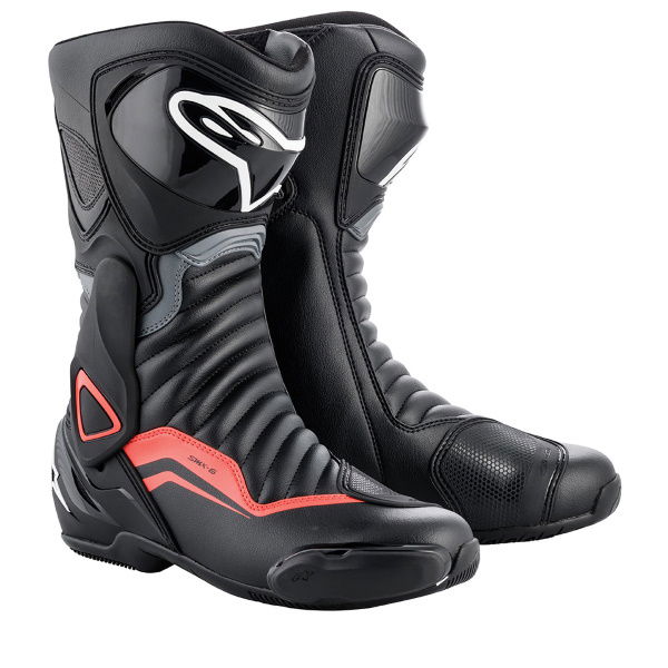 Alpinestars SMX-6 V2 Black Grey Red Fluo Motorcycle Boots