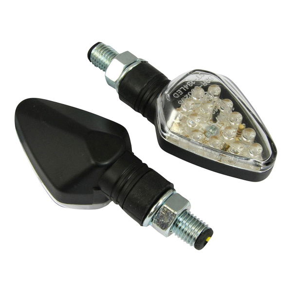 Bike It Pair Short Black LED Diamond Motorcycle Indicators