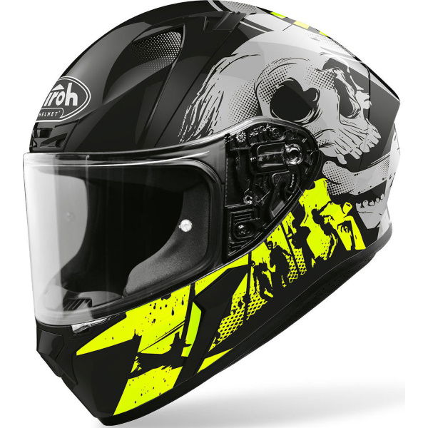 Airoh Valor Akuna Yellow Gloss Full Face Motorcycle Helmet Front Left