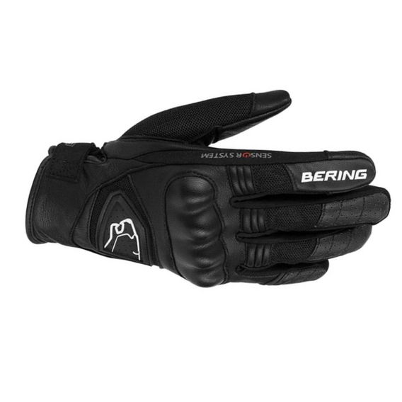 Bering Lady Ginza Ladies Black White Motorcycle Gloves Back