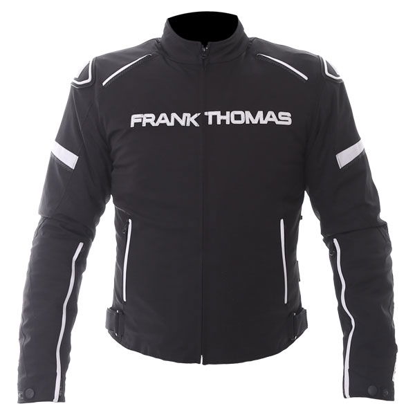 Frank Thomas Evo Race Black White Waterproof Motorcycle Jacket Front
