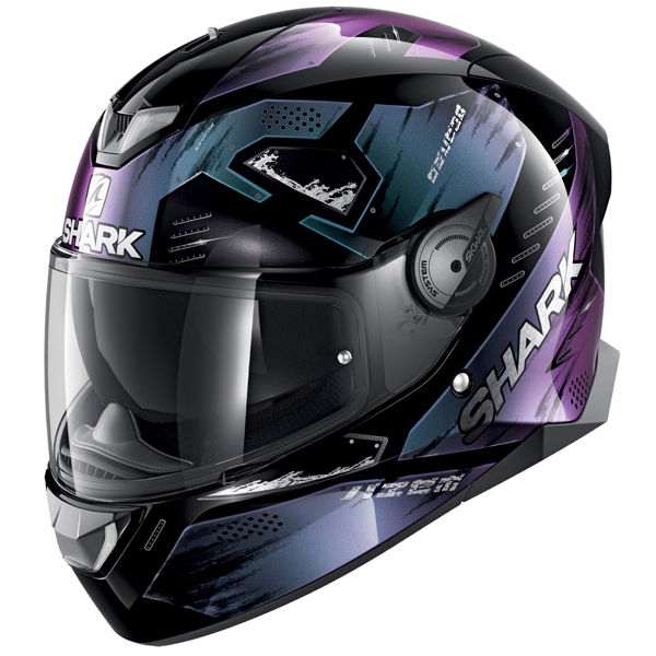 Shark Skwal 2.2 Venger Black Purple Full Face Motorcycle Helmet Front Left