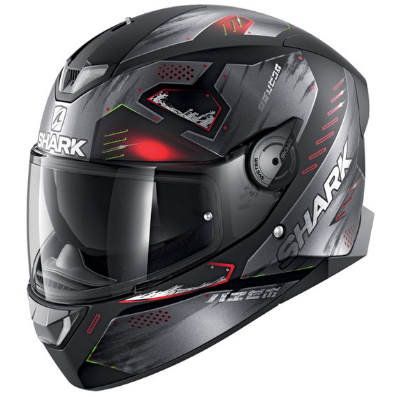 Shark Skwal 2.2 Venger Matt Black Anthracite Red Full Face Motorcycle Helmet Front Left