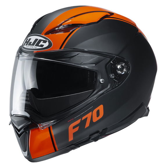 HJC F70 Mago Orange Black Full Face Motorcycle Helmet Front Left