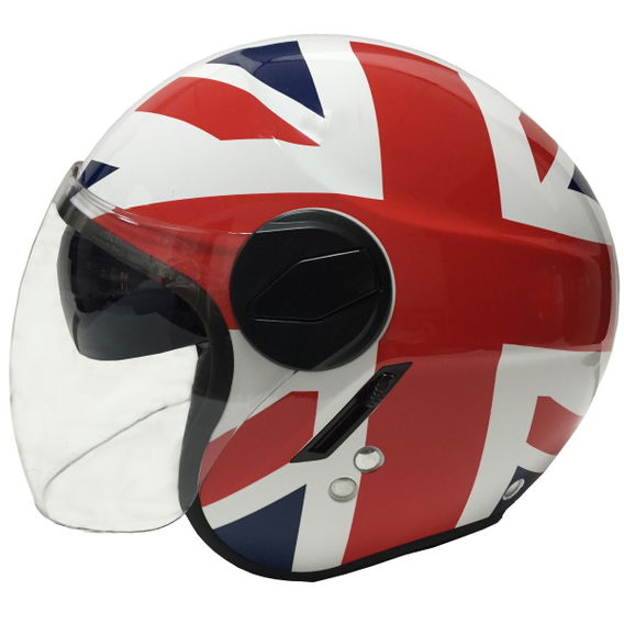 Vcan V595 Target Open Face Motorcycle Helmet Left Side