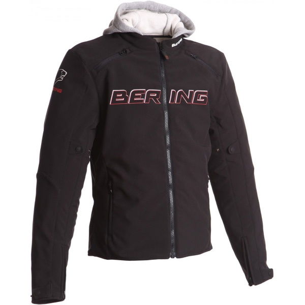 Bering JAAP Evo Black Red Textile Motorcycle Jacket Front