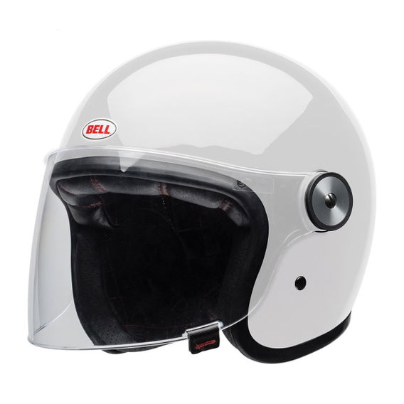 Bell Riot Solid White Open Face Motorcycle Helmet Front Left