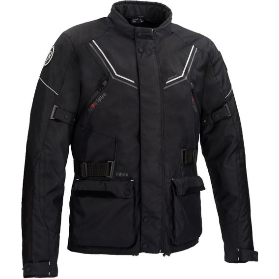 Bering Renegade Black Grey Textile Motorcycle Jacket Front