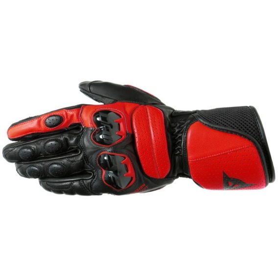 Dainese Impeto Black Lava Red Motorcycle Gloves Back