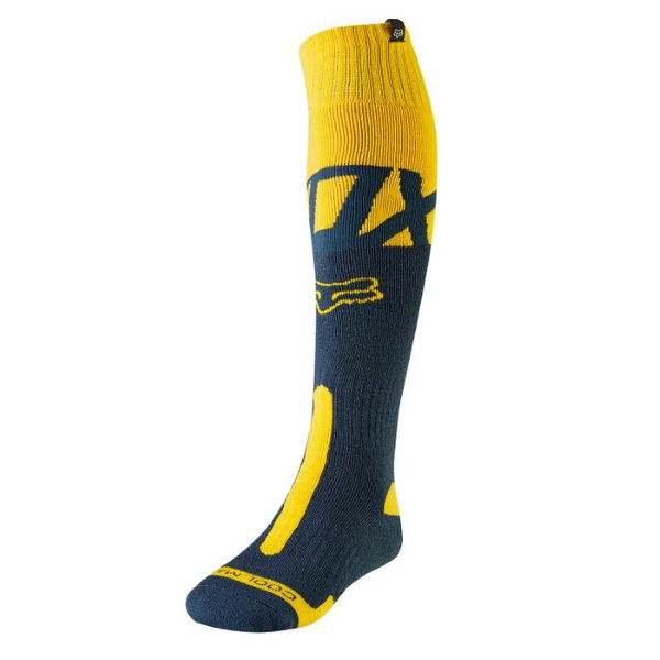 Fox Kila Coolmax Thick Navy Yellow Sock Front