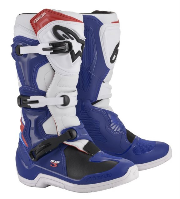 Alpinestars Tech 3 Blue White Red MX Boots