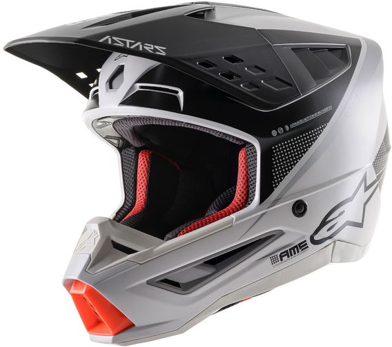 Alpinestars S-M5 Rayon Helmet Matt Light Grey Black Silver Size: S