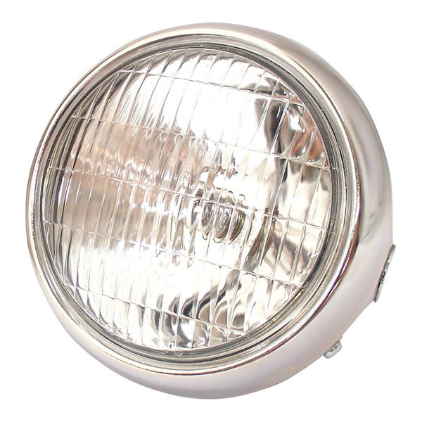 Bike It Universal 5in Round Headlight Chrome Chrome