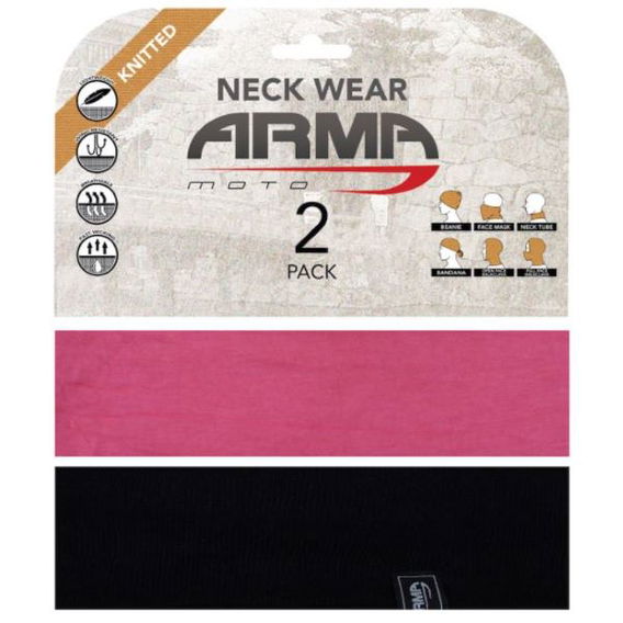 ARMR Seamless Neck Tube 2 Pack Pink Black Pink Black