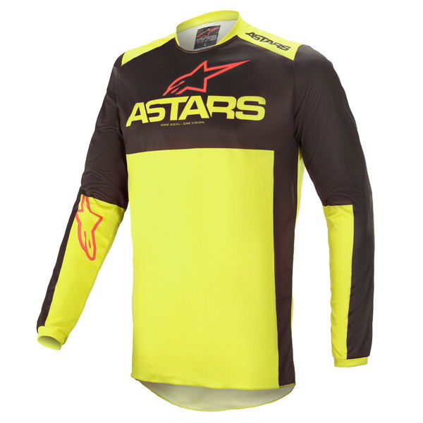Alpinestars Fluid Tripple Jersey Black Yellow Flo Bright Red Size: Mens UK - M