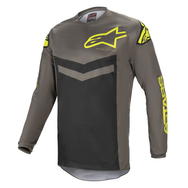 Alpinestars Fluid Speed Jersey Dark Grey Yellow Flo Size: Mens UK - M