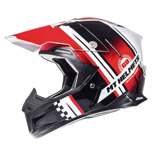 Synchrony Endurance Helmet White Black Red Motocross