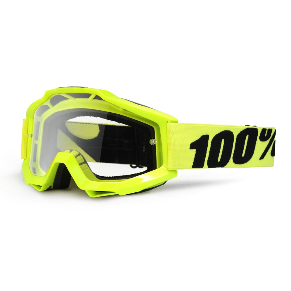 100% Accuri Goggle Fluo Yellow Clear Lens Clear Lens