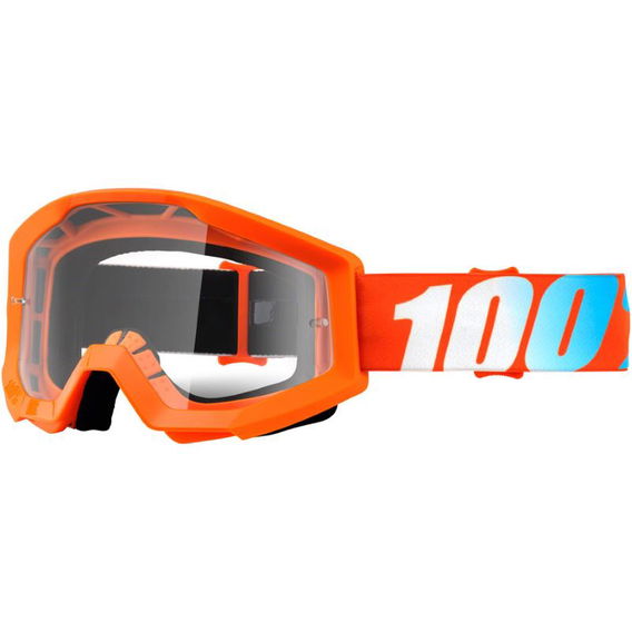 100% Strata Goggle Orange Clear Lens Clear Lens
