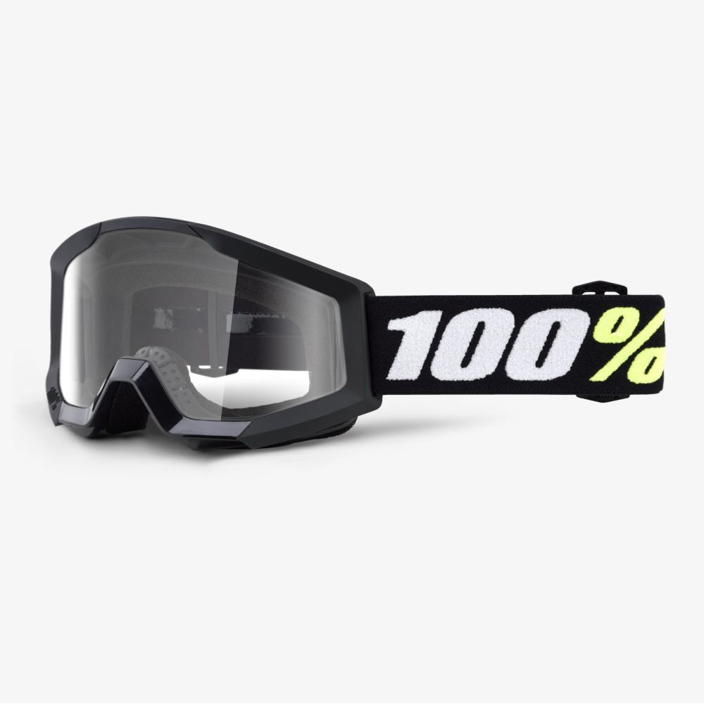 100% Strata Mini Goggle Black Clear Lens Clear Lens