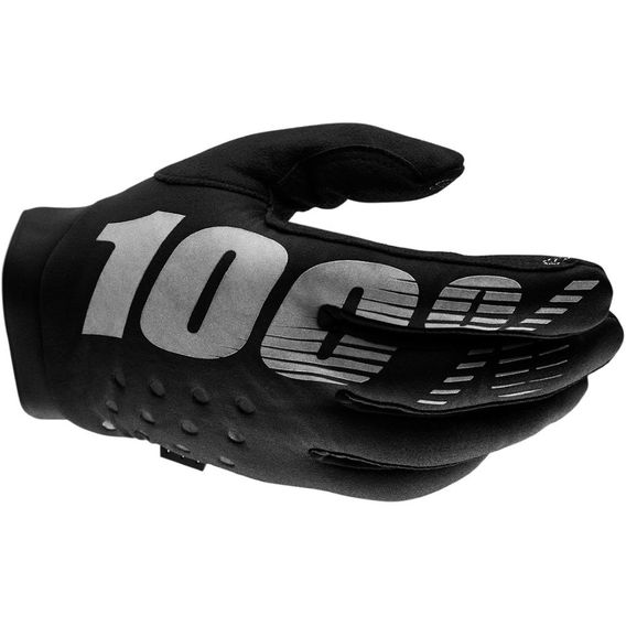 100% Brisker Youth Gloves Black Grey Size: Youth - S