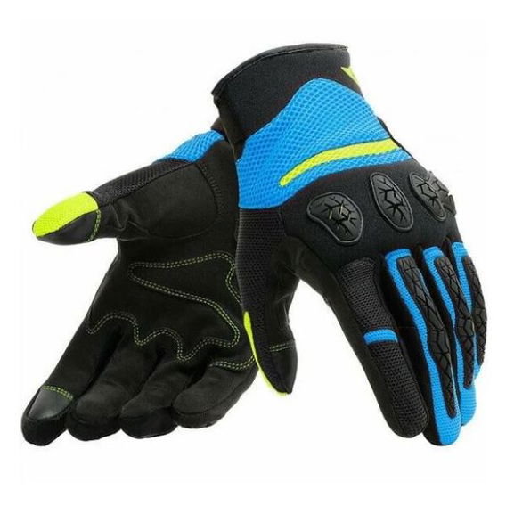 Dainese Aerox Unisex Gloves Black Fire Blue Fluo Yellow Black Fire Blue Fluo Yellow