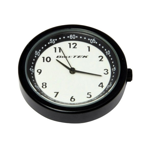 Bike It Motorcycle Mount Clock with Black and White Face