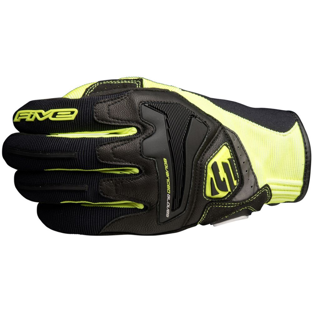 Five RS4 Gloves Black Flo Yellow Size: Mens - S