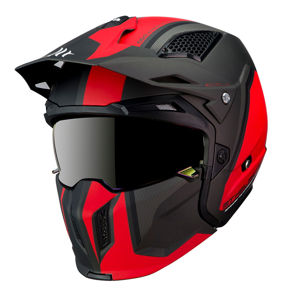 MT Streetfighter Twin Helmet Matt Black Red J&S Accessories
