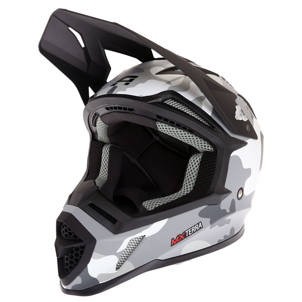 Akito MX Terra Helmet Matt Camo White Size: XS