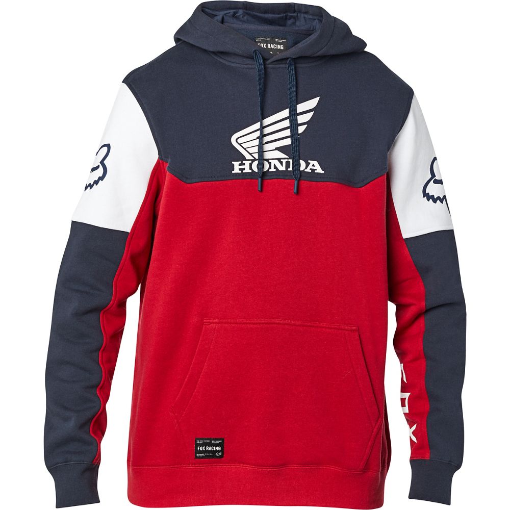 Fox Honda Pullover Fleece Navy Red Mens - M